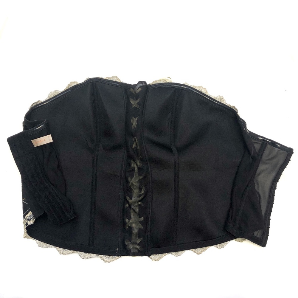 Cacique 22/24 Black Gold Tan Bustier Corset - Picture 4 of 9
